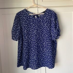 Papermoon - XXL - Polka Dot Blouse - Royal Blue